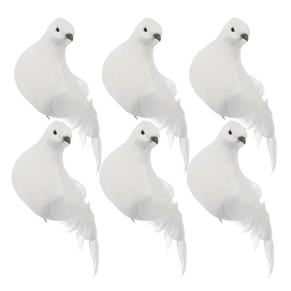 

Lifelike Artificial Bird Doves Christmas Home Wedding Party Decorations Lightweight Foam Dove Birds Clip On Simulation
