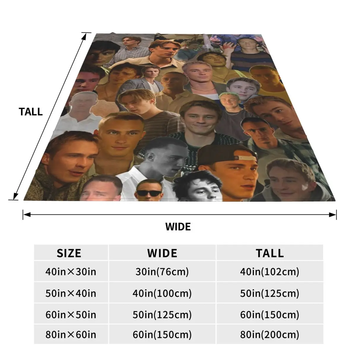 Drew Starkey Photo Collage Blanket Warm Soft Plush Throw Blanket For Couch Chair Sofa Bed Decorative Flannel Bedspread Bed Cover