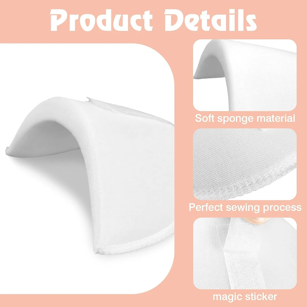 4Pairs Shoulder Pads Breathable Thickening Foam Shoulder Pads for Womens Clothing Sewing Supplies Breathable Sponge Pads