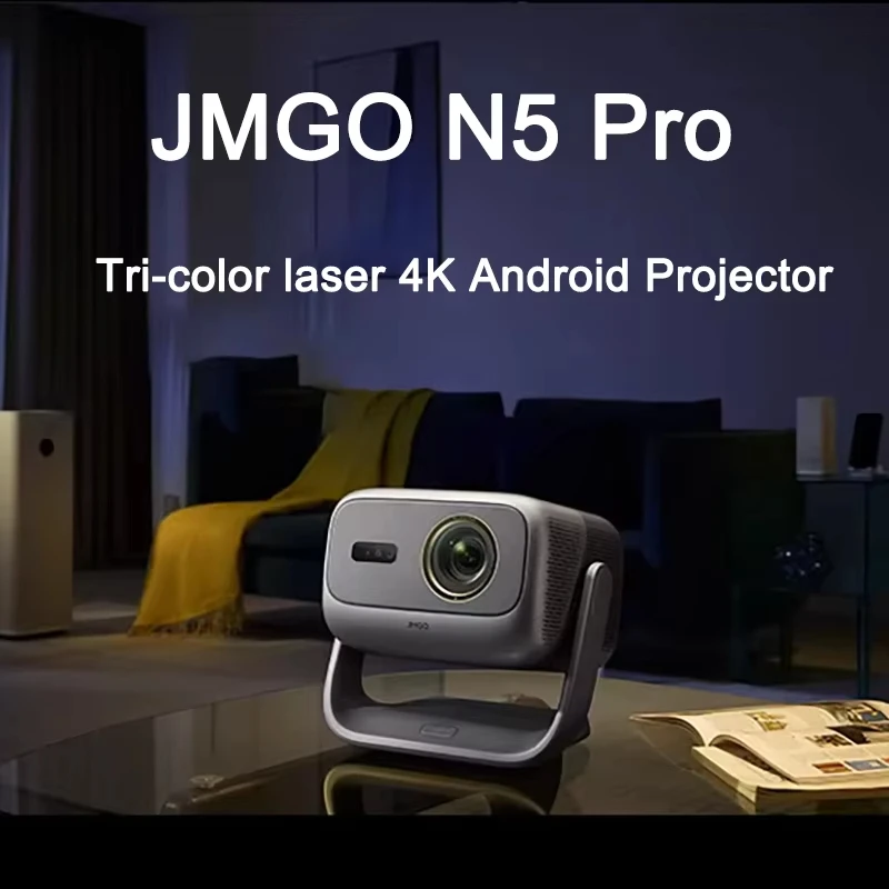 

Новый лазерный 4K-проектор JMGO N5 Pro 2026 года с трехцветным лазером, ультра-HD смарт-проектор для домашнего кинотеатра с подвижной подставкой, 3600 люмен, Android Beam