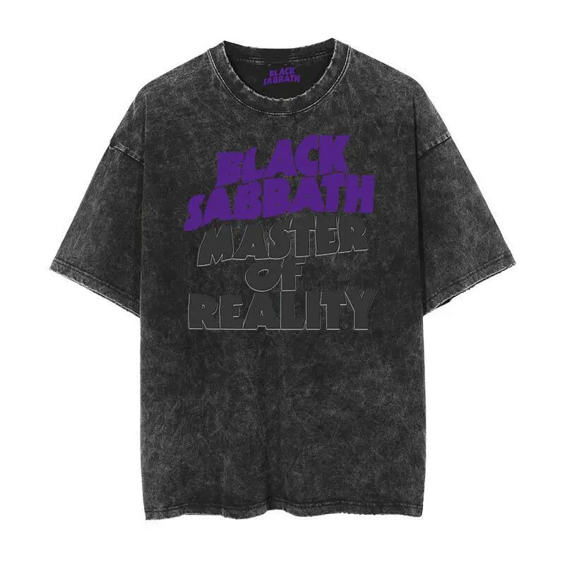 

Винтажная хлопковая футболка Black Sabbath Master of Reality Tour для мужчин, летняя повседневная уличная одежда 2026 года