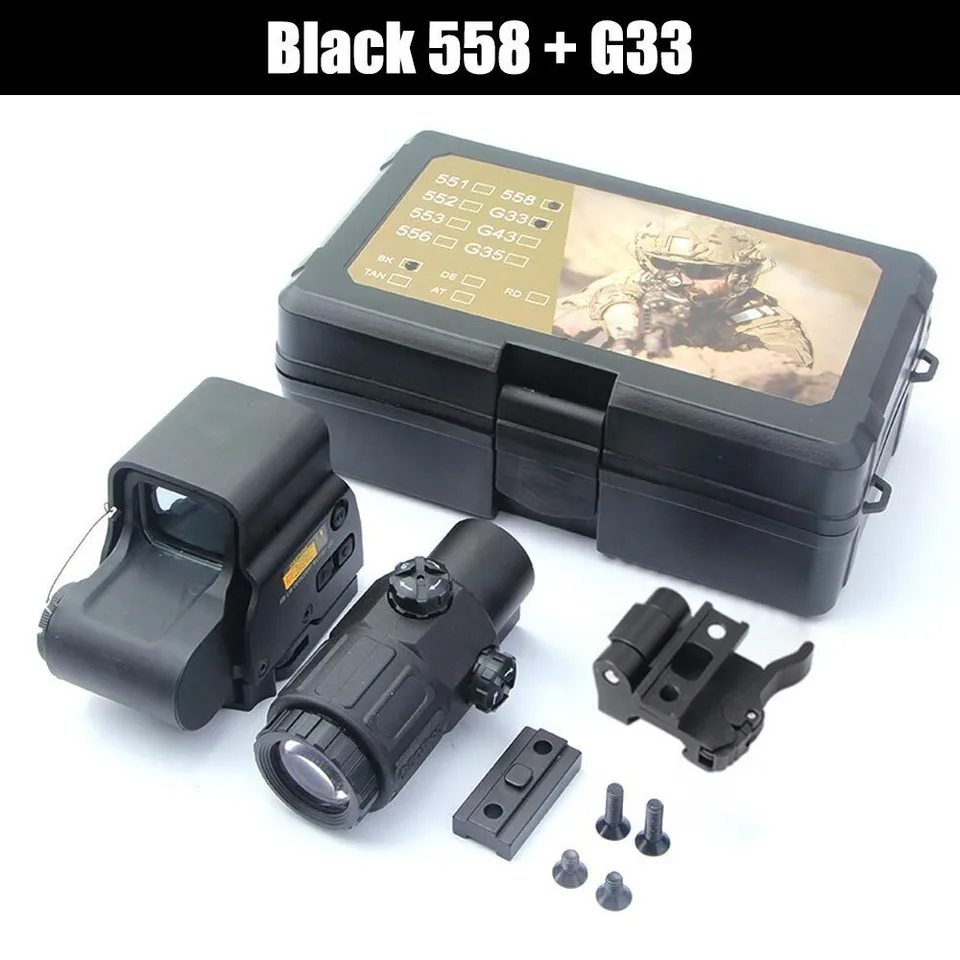 Eotech التكتيكية 552 553 558 ريد دوت المجسم البصر G33 G45 نطاق 3X المكبر بندقية الصيد نطاق الادسنس البصريات Picatinny #6