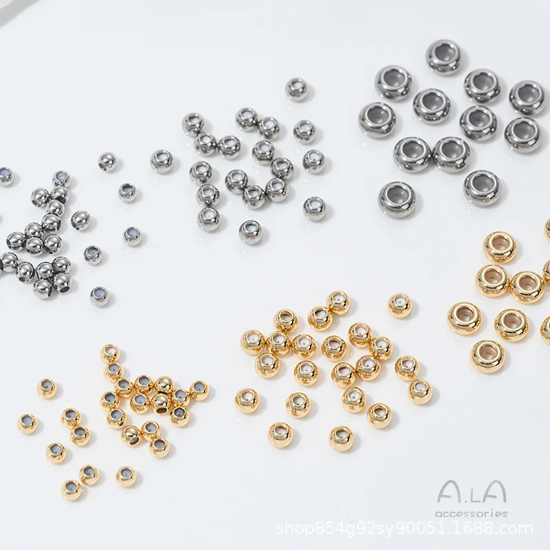 Non-fading Titanium Steel Silicone Wheel Flat With Rings Adjusting Beads DIY Chain Beads Fixed Anti-skid Spacer Bead