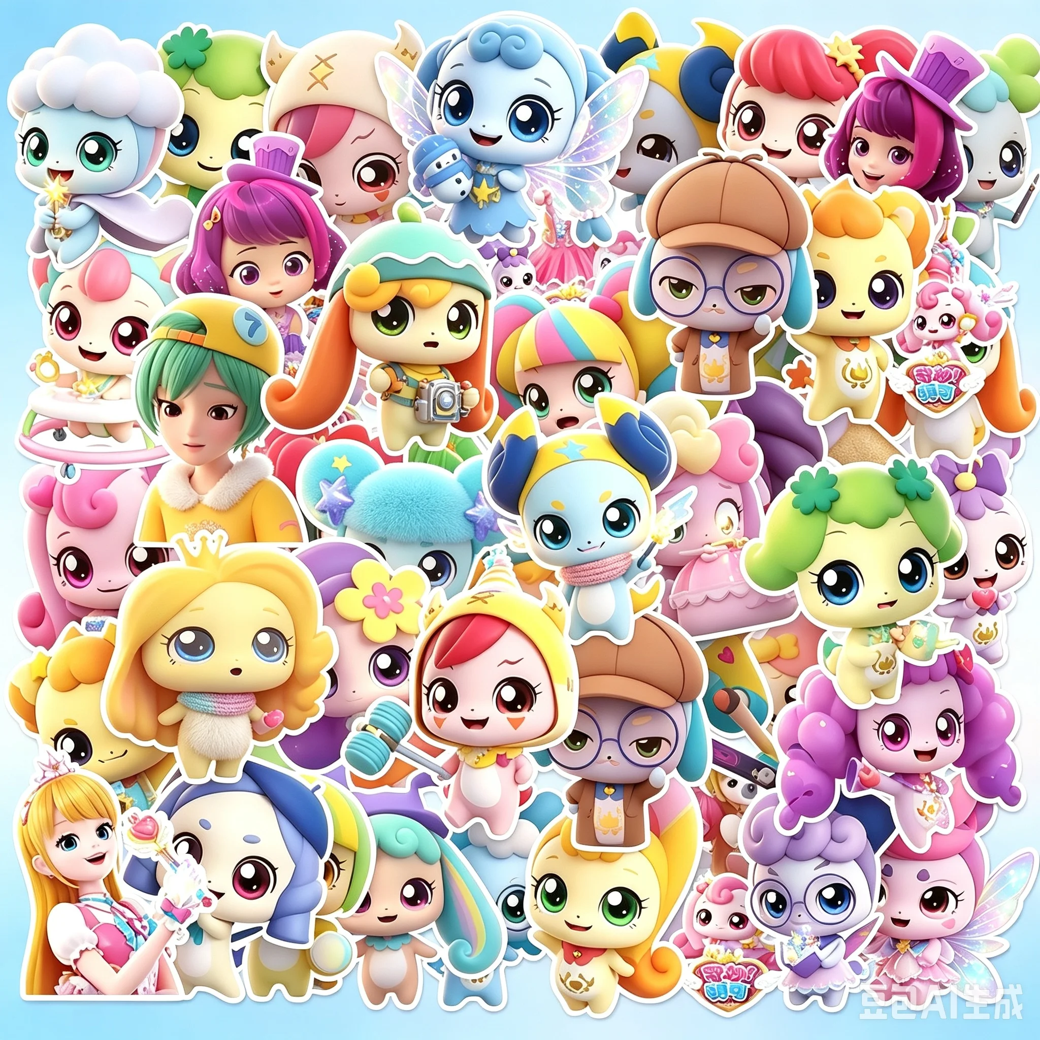 Memo Pad Sticky - 50pcs Teenieping Stickers Set for Water
