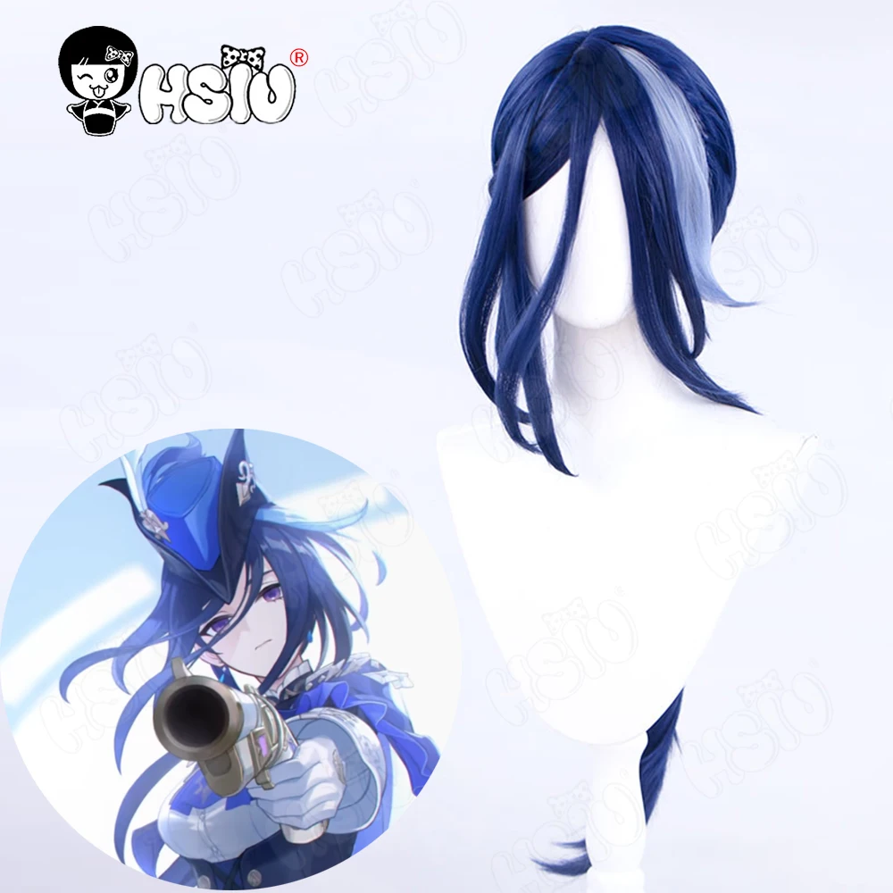 

Clorinde Cosplay Wig Fiber synthetic wig Game Genshin Impact Cosplay Wig「HSIU 」dark blue mixed light blue long Wig+Wig cap