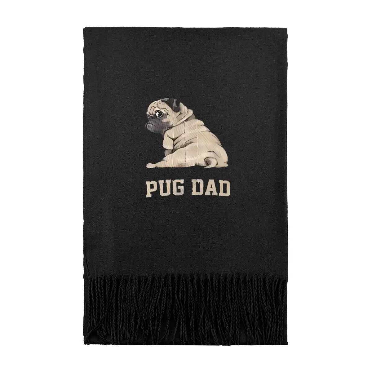 

Мопс папа любитель домашних животных искусство премиум шаль шарф модный стильный теплый аксессуар подарок для нее