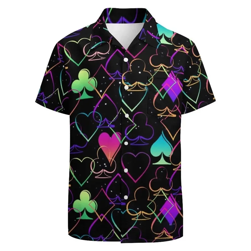 Full Print Neon Painting Abstract Graphic Festival Shirts For Men Short Sleeve Button Down Casual Beach Party Shirt Clothes