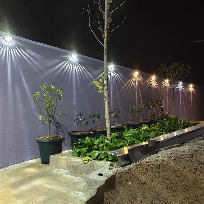 4Pcs Solar Fence Light Control Induction Energy Saving Waterproof Wall Light Courtyard Garden Decoration Solar Light Outdoors