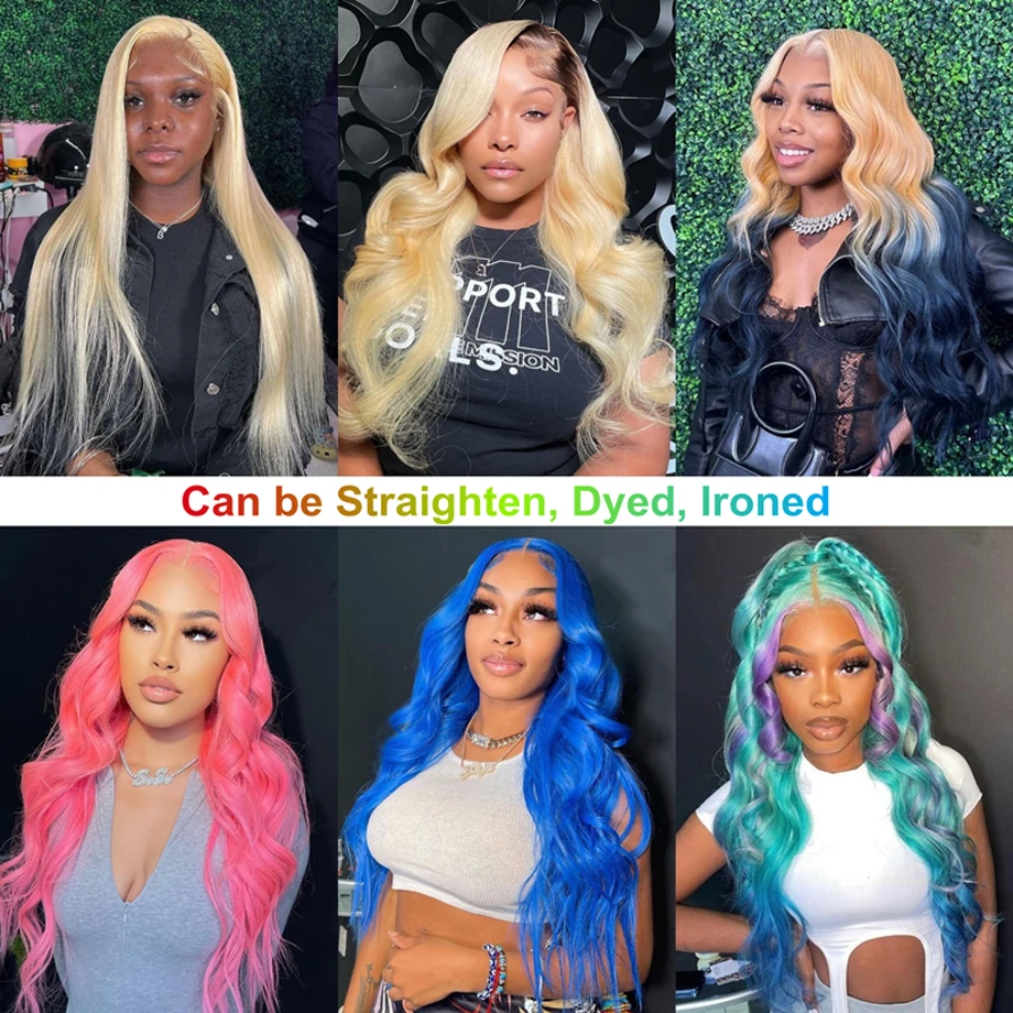 Perruque Lace Front Wig naturelle bouclée sans colle, cheveux humains, Body Wave, blond 613, 13x6, 30 pouces, HD, au choix