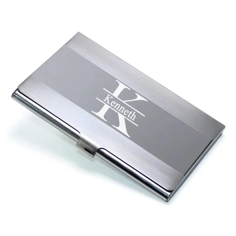 Customized Name Stainless Steel Business Card Holder - Ultra-thin Metal Pocket Case Unisex Simple Card Wallet for Men & Women