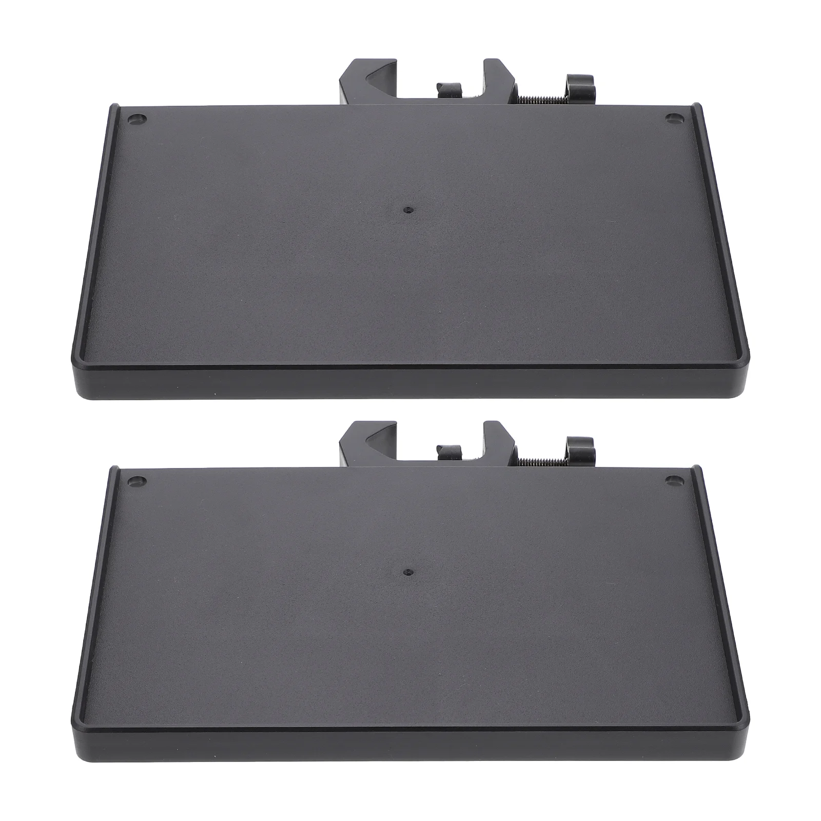 

2 Pcs Desk Sound Card Tray Holder Clips Gooseneck Abs Microphone Stand Clamp-on Shelf
