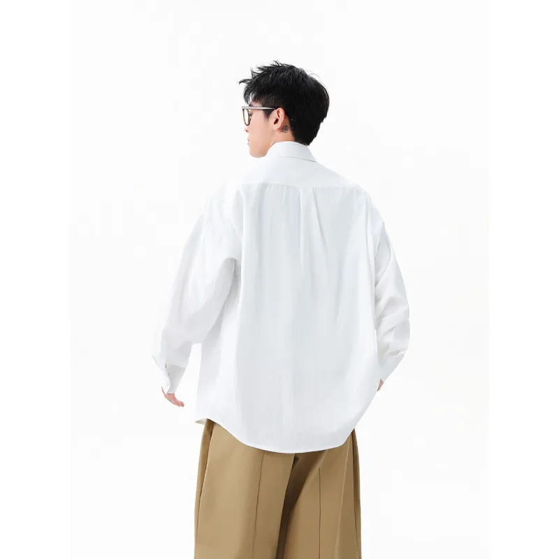 【Mirrordust】2025 herfst Koreaanse stijl effen kleur jas casual zakelijk non-stretch knoop revers shirt