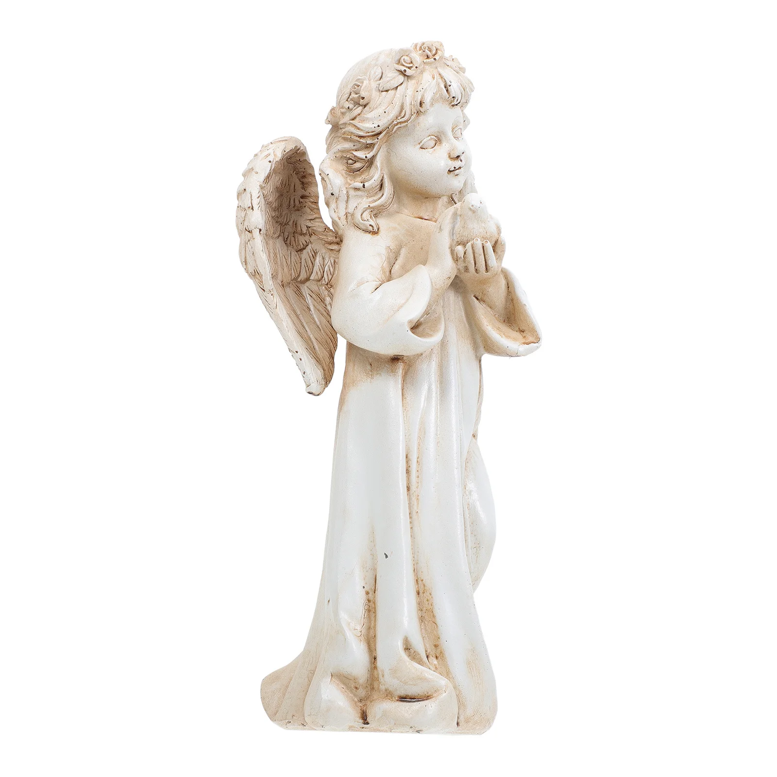 

Classic Angel Sculpture Meaningful Love Protection for Home Garden Space Small Angel Statue Retro Style Resin