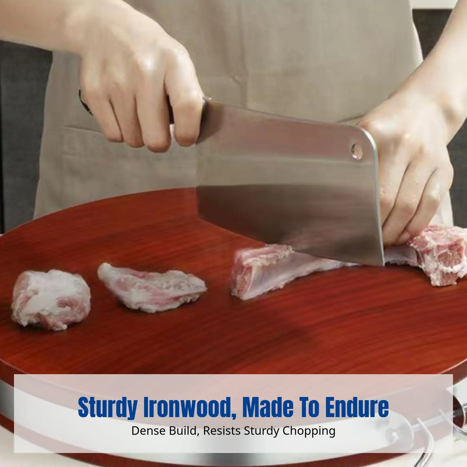 

Антибактериальная разделочная доска из твердой древесины, железное дерево, утолщенная, круглая, прочная, для кухни, дома, ресторана