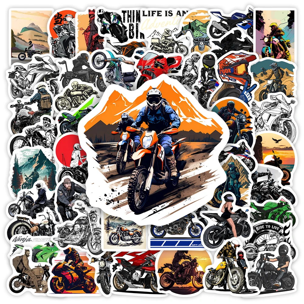 Motorcycle Bikes Racing Stickers Helmets Drivers DIY Toy Waterproof Decal for Laptops Phones Scrapbooking Luggage Decorative