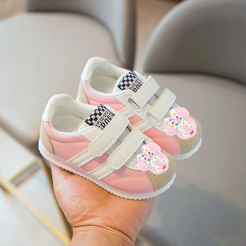 

Детские кроссовки, весенняя осенняя повседневная обувь Disney для девочек, кроссовки с Микки Маусом, милая детская обувь с героями мультфильмов для малышей для мальчиков