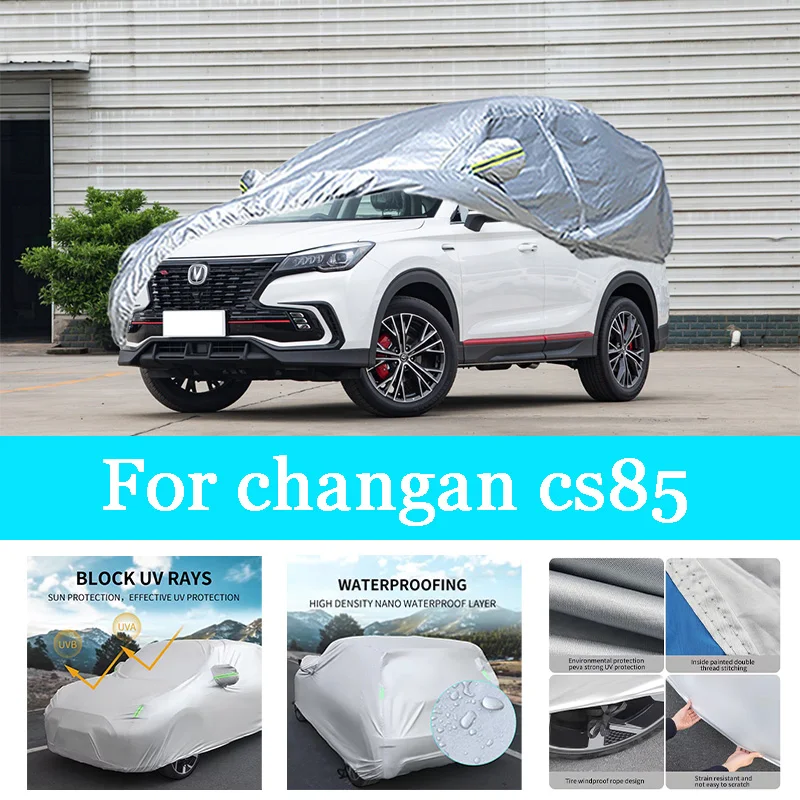 

Car Cover Outdoor Full Exterior Snow Cover Sunshade Waterproof Dustproof Protection with Reflective Strips for Changan Cs85