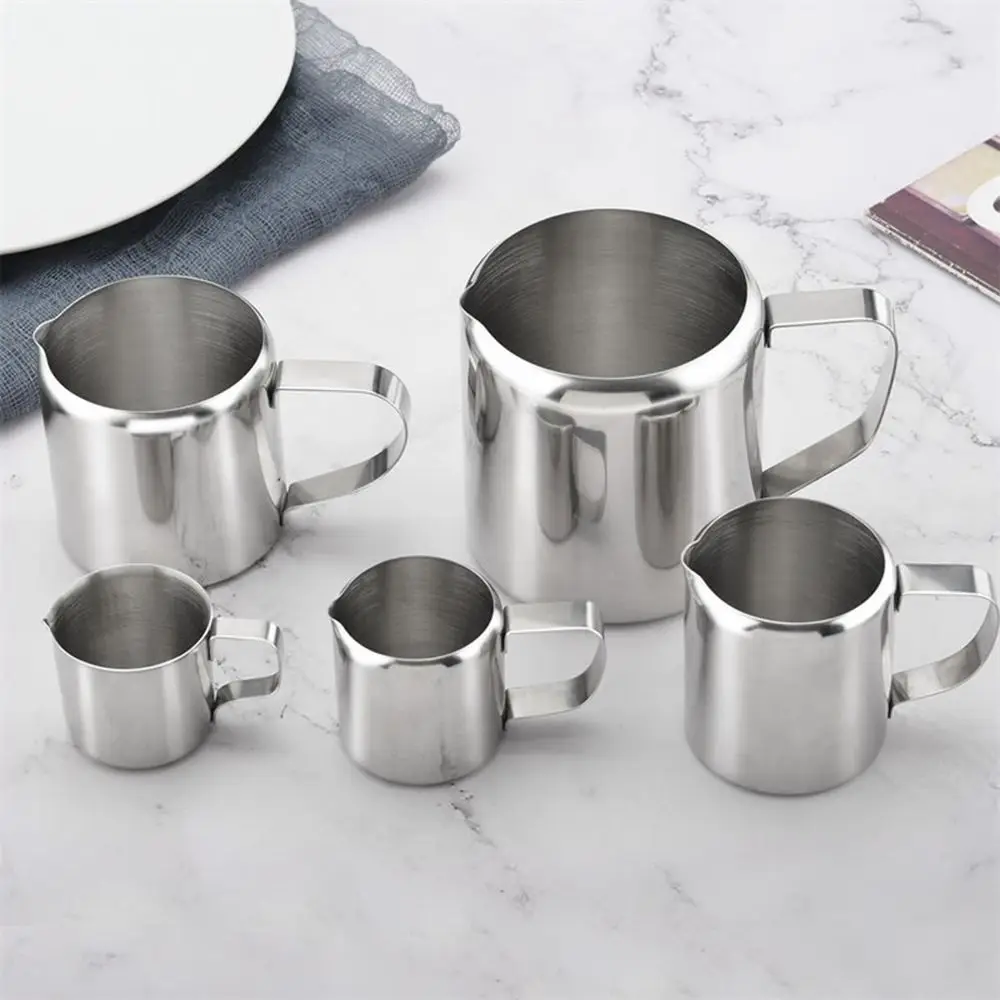 1PC Durable Stainless Steel Milk Frothing Jug Coffee Cream Pitcher Cup Latte Art  Spout Pitcher Coffee Accessories Coffeeware