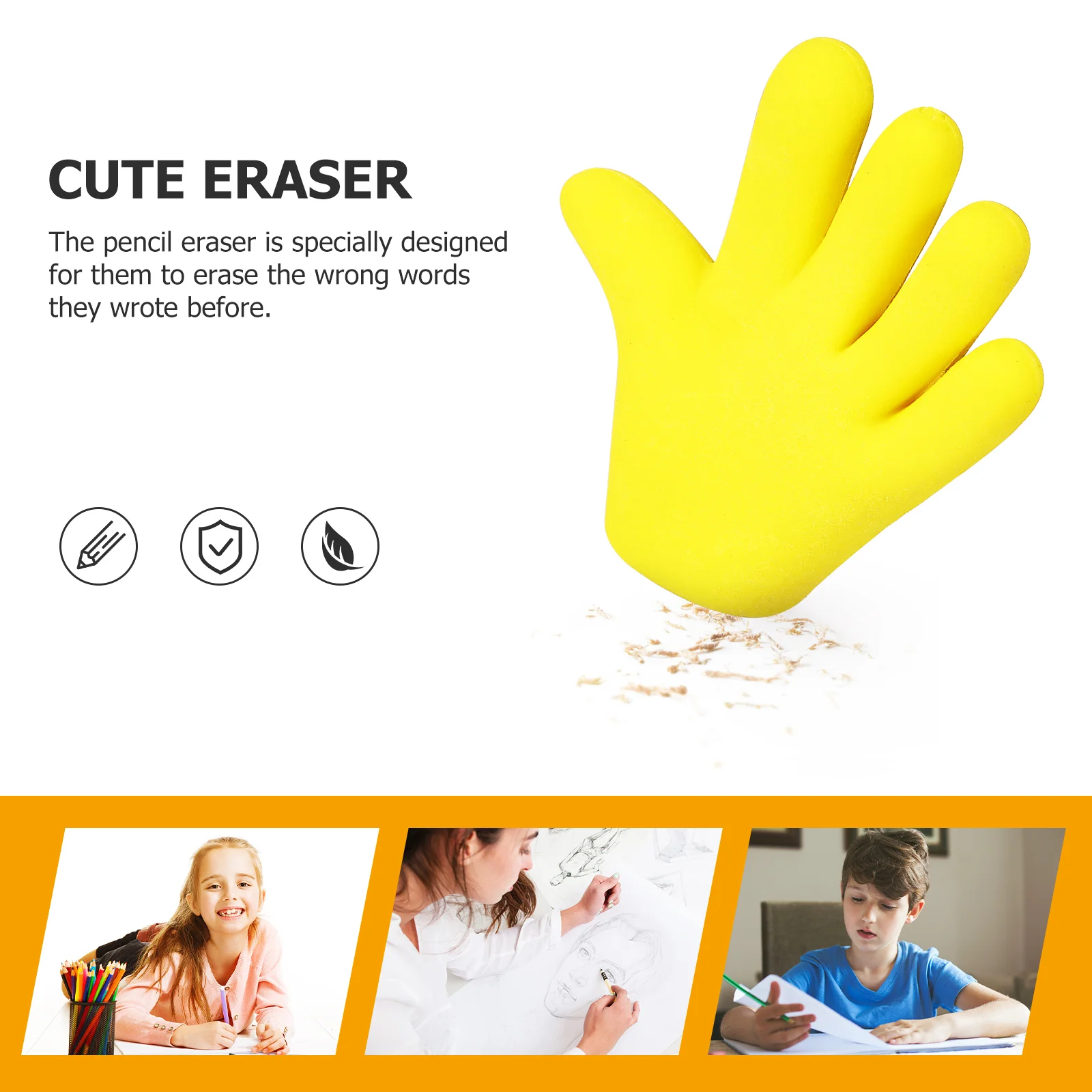 16 Pcs Pencil Erasers Mini Rubber For Universal Use Cap Bulk Cute Kawaii Paper Scissors Creative