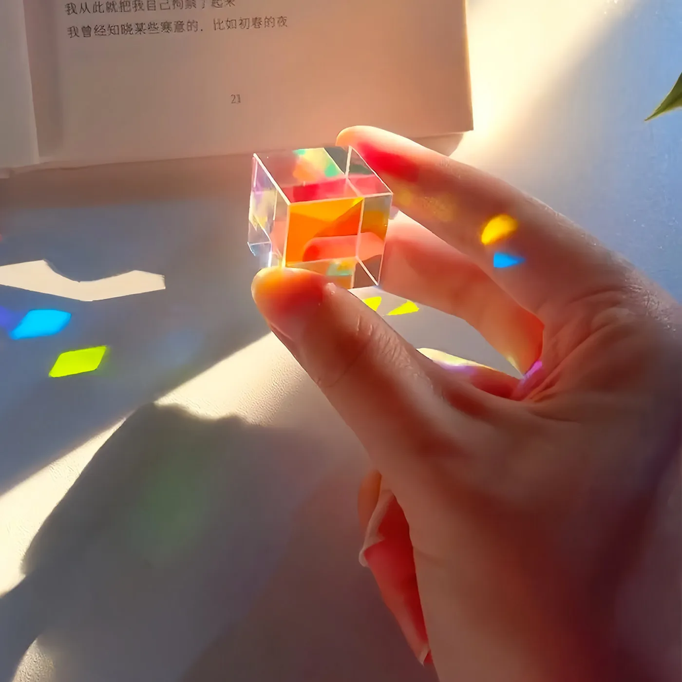 3cm Color Crystal Prism 3cm Color Splitting Cube Photography Prop Home Decoration Festival Gift Glass Ornament
