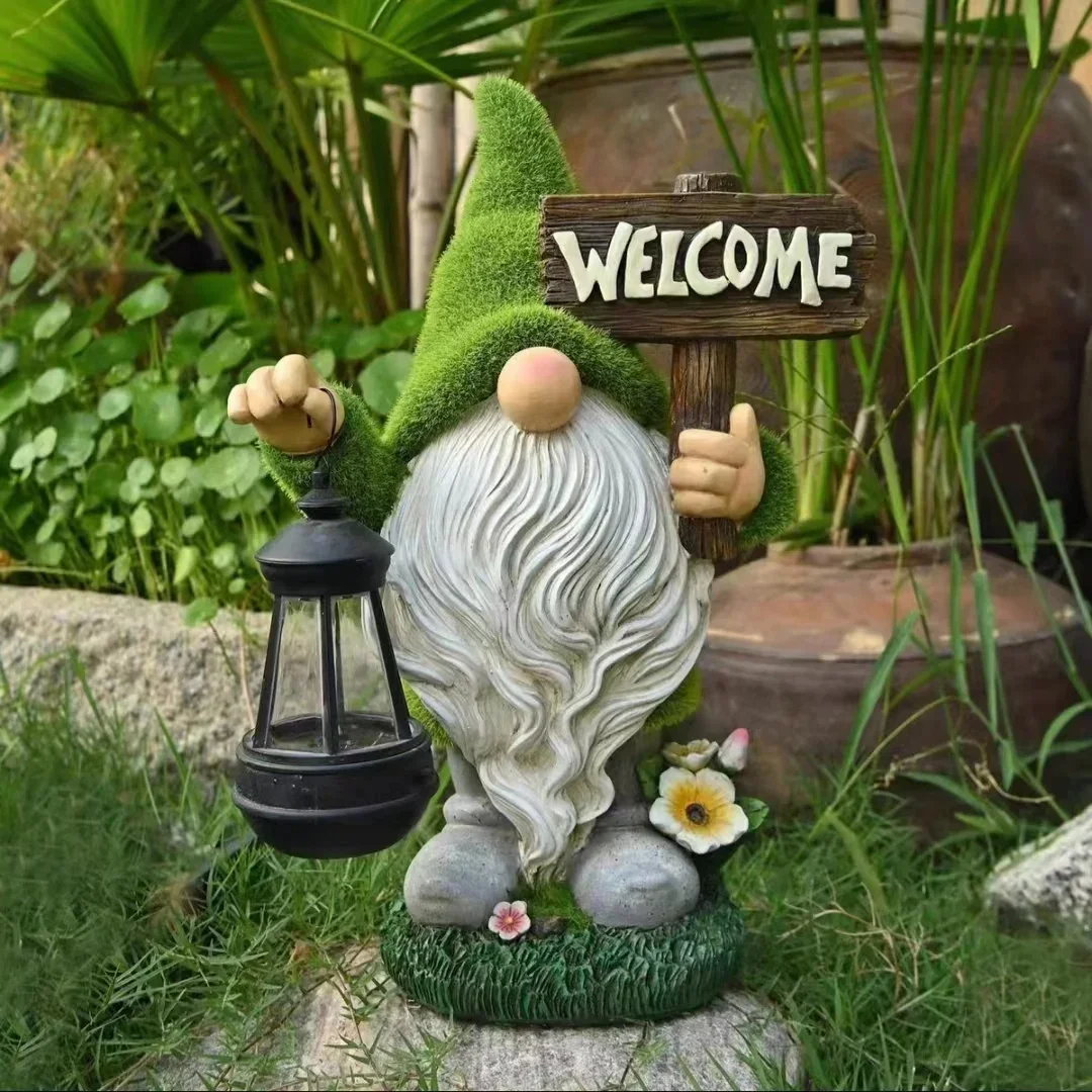 Creative ingenious garden decoration elf floor ornaments Welcome light sign Garden decoration ornaments