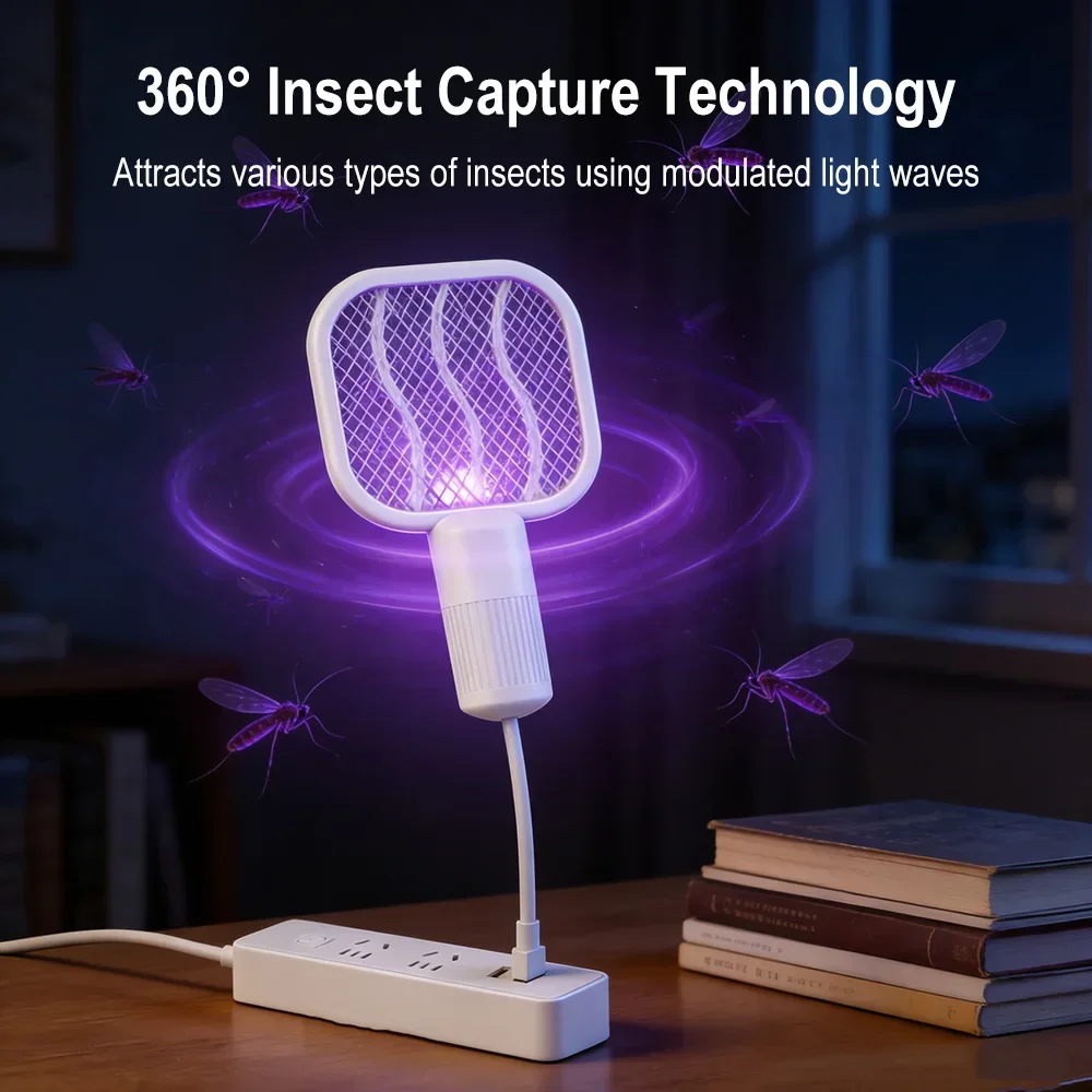 Summer New USB Mosquito Swatter Trap UV Light Upgraded 3000V Portable Mosquito Killer Lamp for Outdoor Picnic Camping Hot