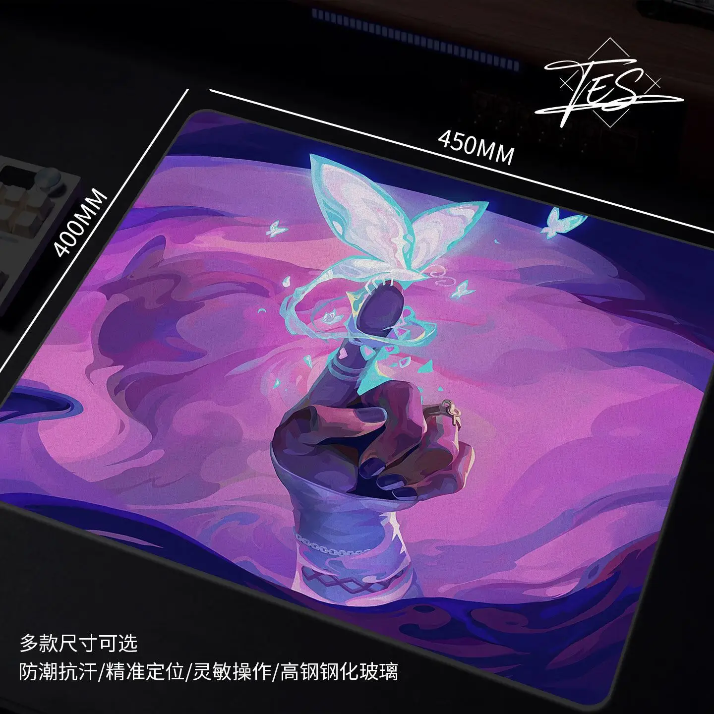 

Colorful Anime Girl Glass Mouse Pad HD Custom Tempered Upgrade Smooth FPS Esports Office Mouse Mat Desktop Computer Desk Pad