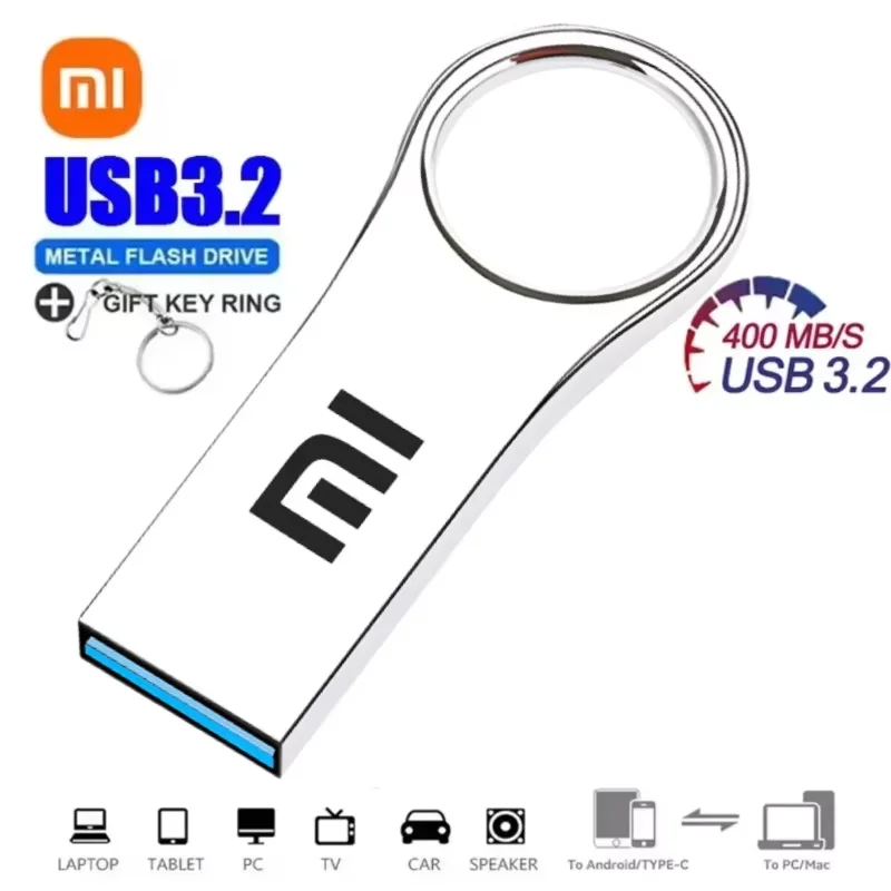 Xiaomi 2TB Metal Usb 3.0 Flash Drives High Speed Pendrive 1TB 512GB Usb Drive Portable SSD Memoria Usb Flash Disk TYPE-C Adapter