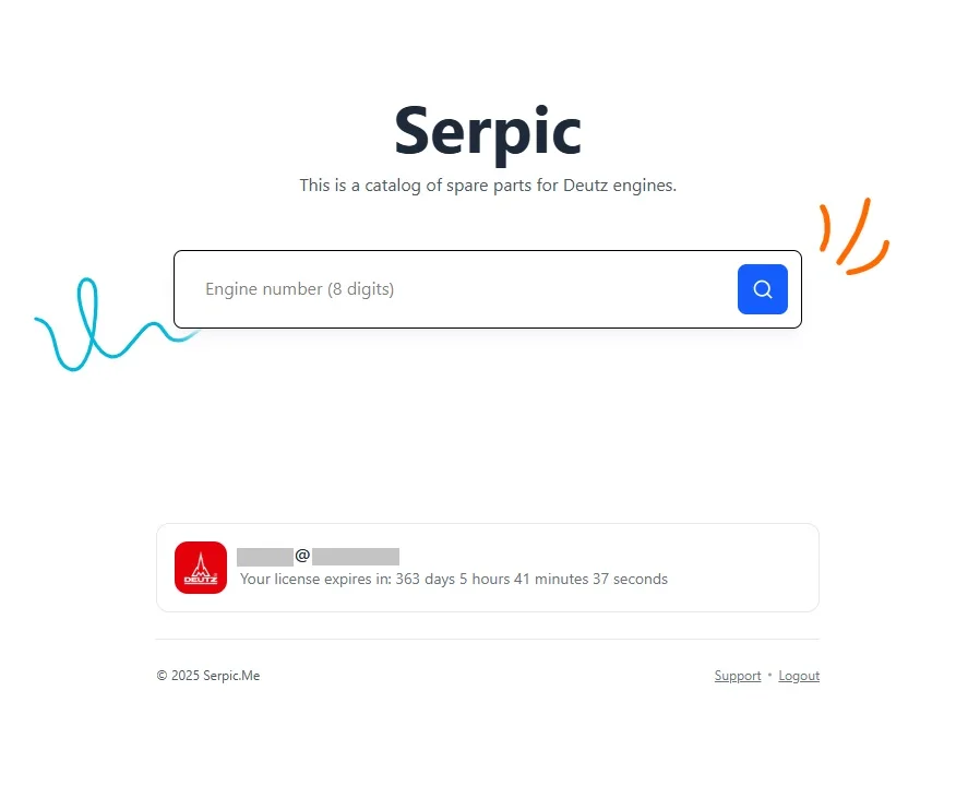 

AutoDVD2 для каталога на запчастей DEUTZ Serpic Online 2025 года