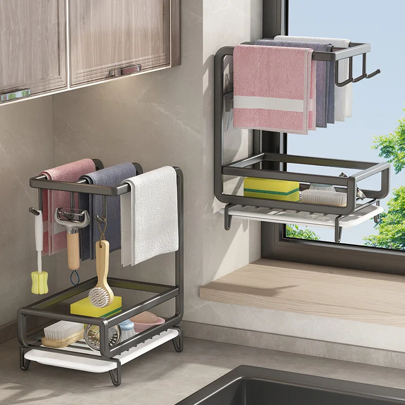 

Кухонное хранилище Ra Настенная раковина Discloth Drng Губка Стальной шарик для хранения Ra Сверление не требуется Современный Simplici