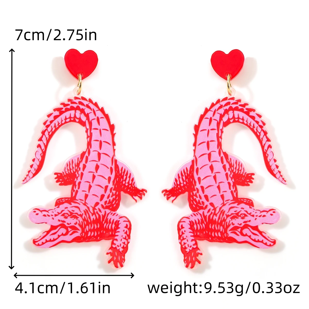 أفضل سيدة ملونة الاكريليك القلب التمساح النمر استرخى أقراط للنساء لطيف الحيوان أقراط عطلة هدايا الحفلات مجوهرات