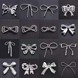 Advanced Design Bow Line Cast Stainless Steel Pendant Hollow Out Fashion Jewelry Used To Hand Making Diy Necklace Accessories