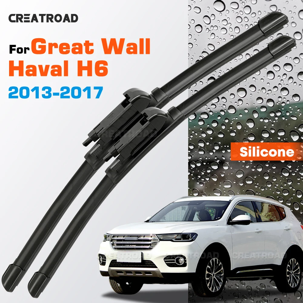 

Silicone Wiper Blades Fit For Great Wall Haval H6 2013-2017 Coated Silent HD Wear-Resistant Car Windshield Wipers 24"+20"