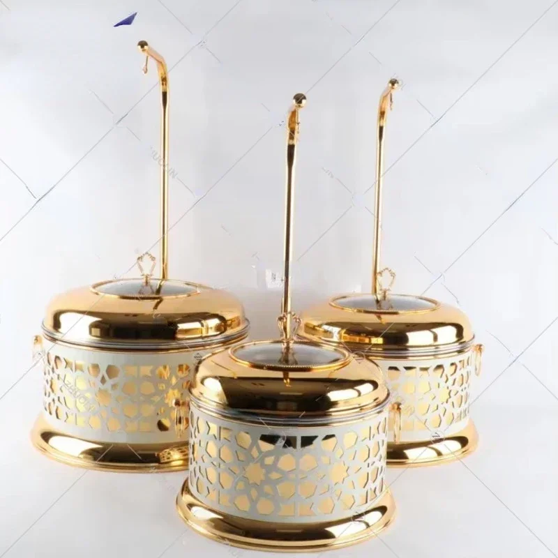 Latest stainless steel food heating chafer chafing dish buffet set hanging food warmer equipment gold chafing dishes