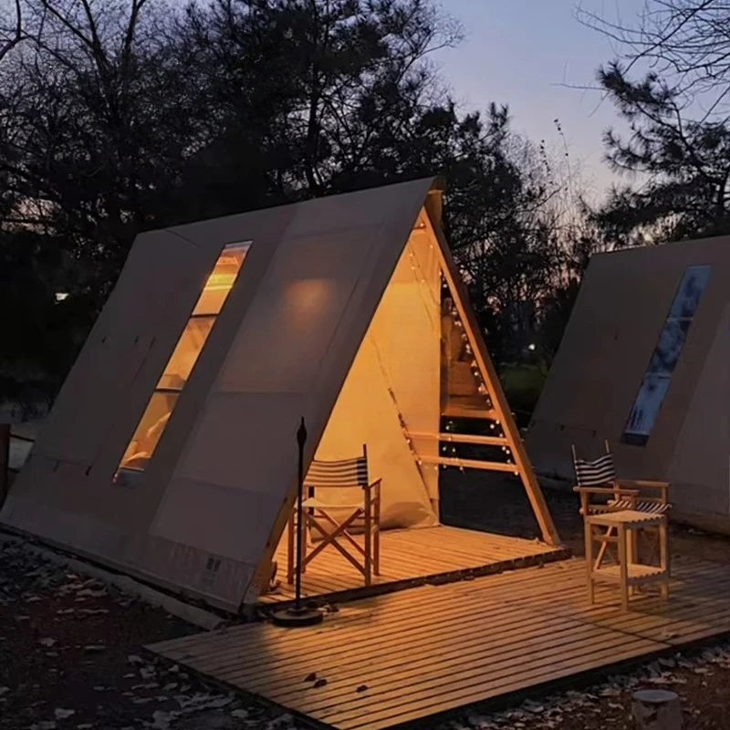Four Seasons Triangle Wood Tent: High Wind Resistant Solid Wood Structure