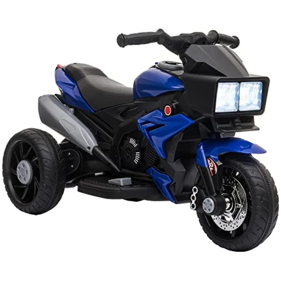 

Blue 6V Motorcycle Toddler Ride-on Toy High-Traction Battery-Operated Mini Electric Motorbike with Forward/Reverse Switch Music
