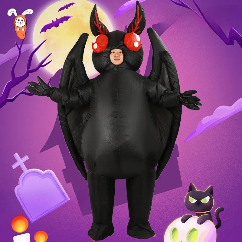 

Black Bat Inflatable Costume Funny Party Prop Moth Man Inflatable Costume