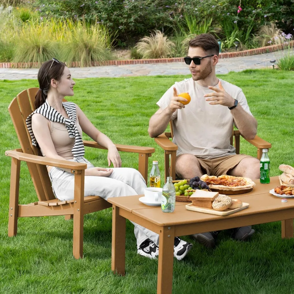 

Compact Stackable Adirondack Chairs, 26.3 Wide HDPE Outdoor Patio Chairs - Durable, Space-Saving Design for Porch,Lawn or Garden