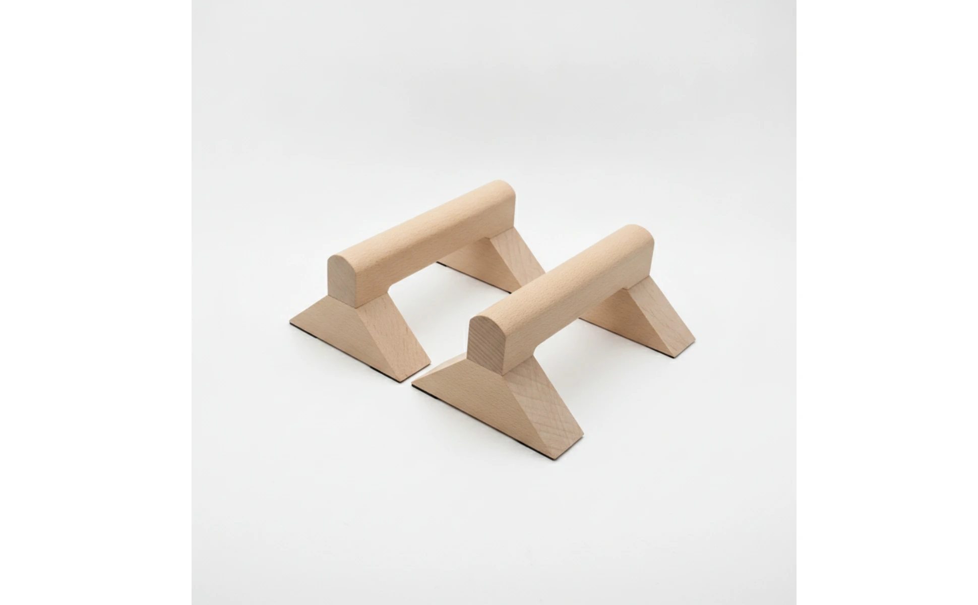 Wooden Push-up Stands Solid Wood Push-up Stands with Triangular Base Parallettes Long-Lasting Fitness Equipment Comfortable Grip