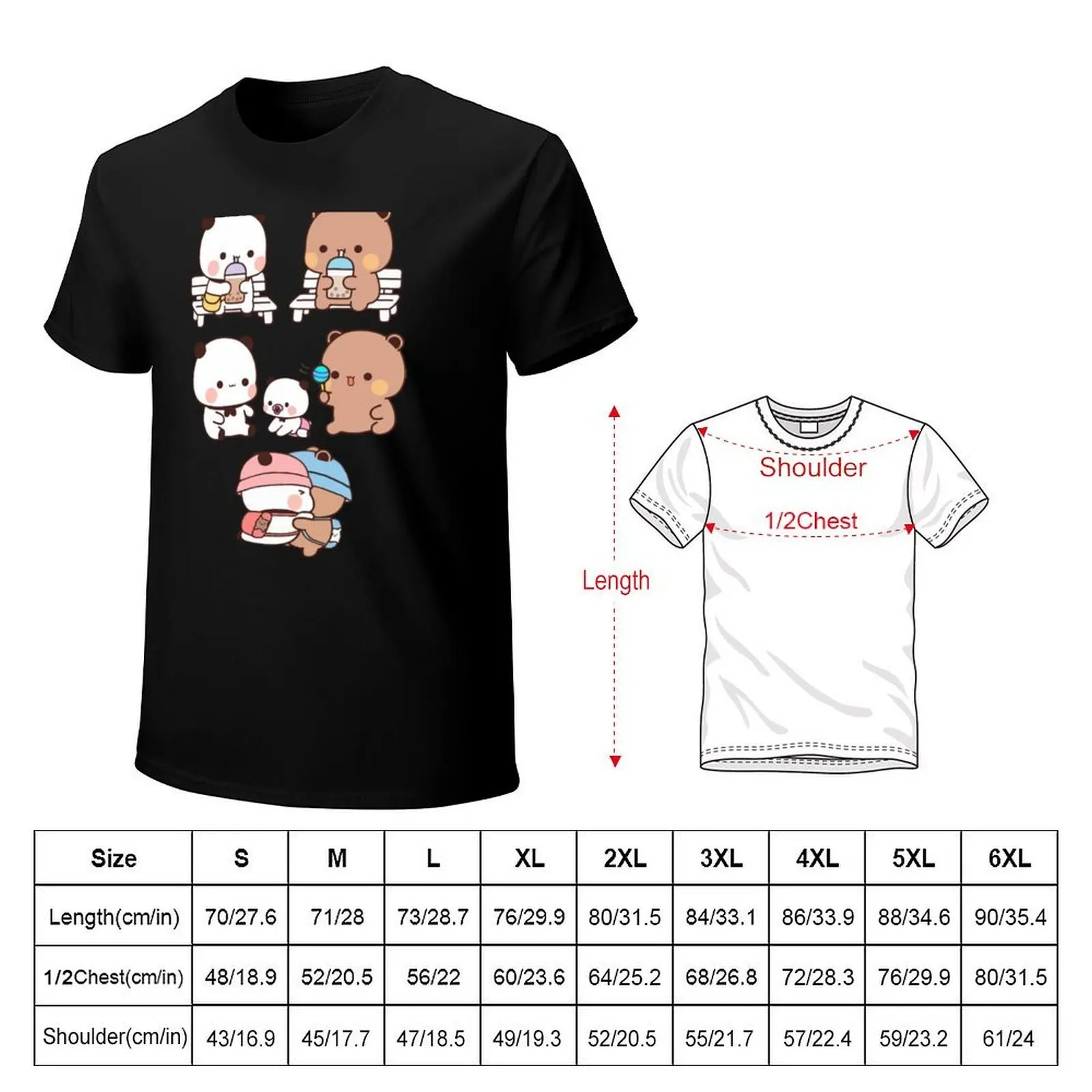 Bear and Panda Bubu Dudu Balloon T-Shirt heavyweights funny meme t-shirts Aesthetic clothing cute tops t shirt for men
