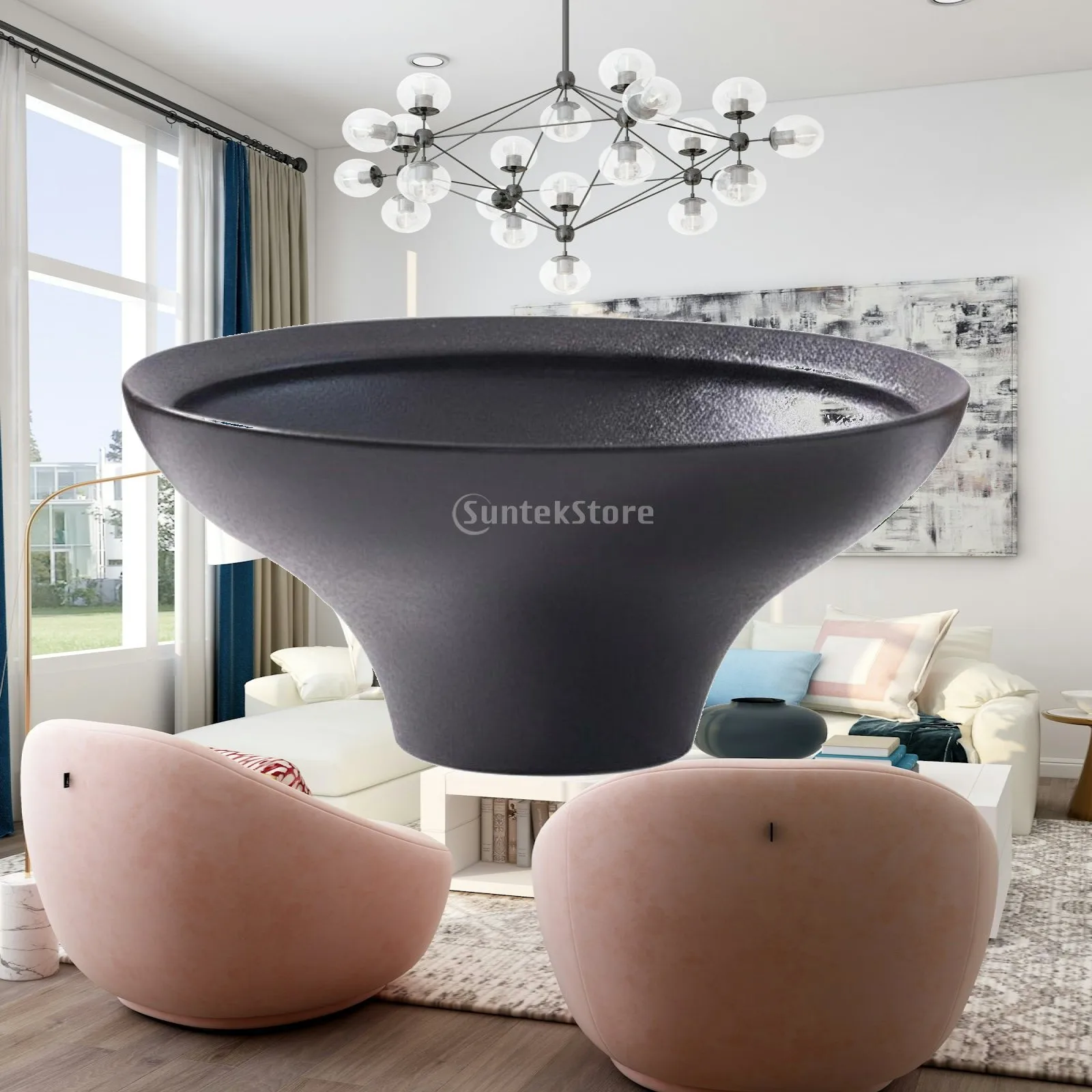 Creative Ceramic Planter Indoor No Hole Pot Wide Mouth Decorative Bowl for House Micro Garden
