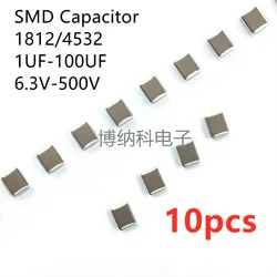 Capacitor SMD, 1UF 2.2UF 4.7UF 10UF 22UF 47UF 100UF 10V 16V 25V 35V 50V 63V 100V 200V 500V X7R X5R, ± 10%, 10 PCes k ± 20% = m