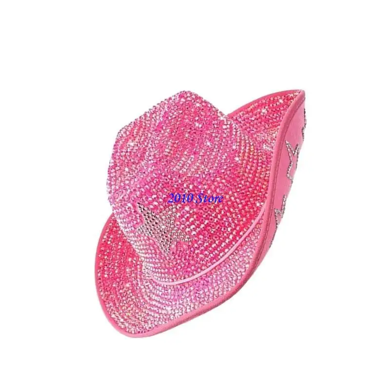 

F3MF Shining Fedoras Hat с стразами Star Star Women Мужчины