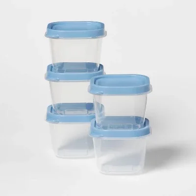10pc (Set of 5) 2c Plastic Food Storage Container Set Blue