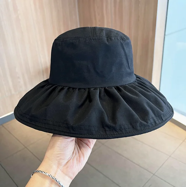 Panama-Hüte für Damen, Sonnenschutz, Windschutz und Atmungsaktivität, Reisehut, Sonnenschutzhut, Schleife, Fischerhut, CapH11 – Detail 8