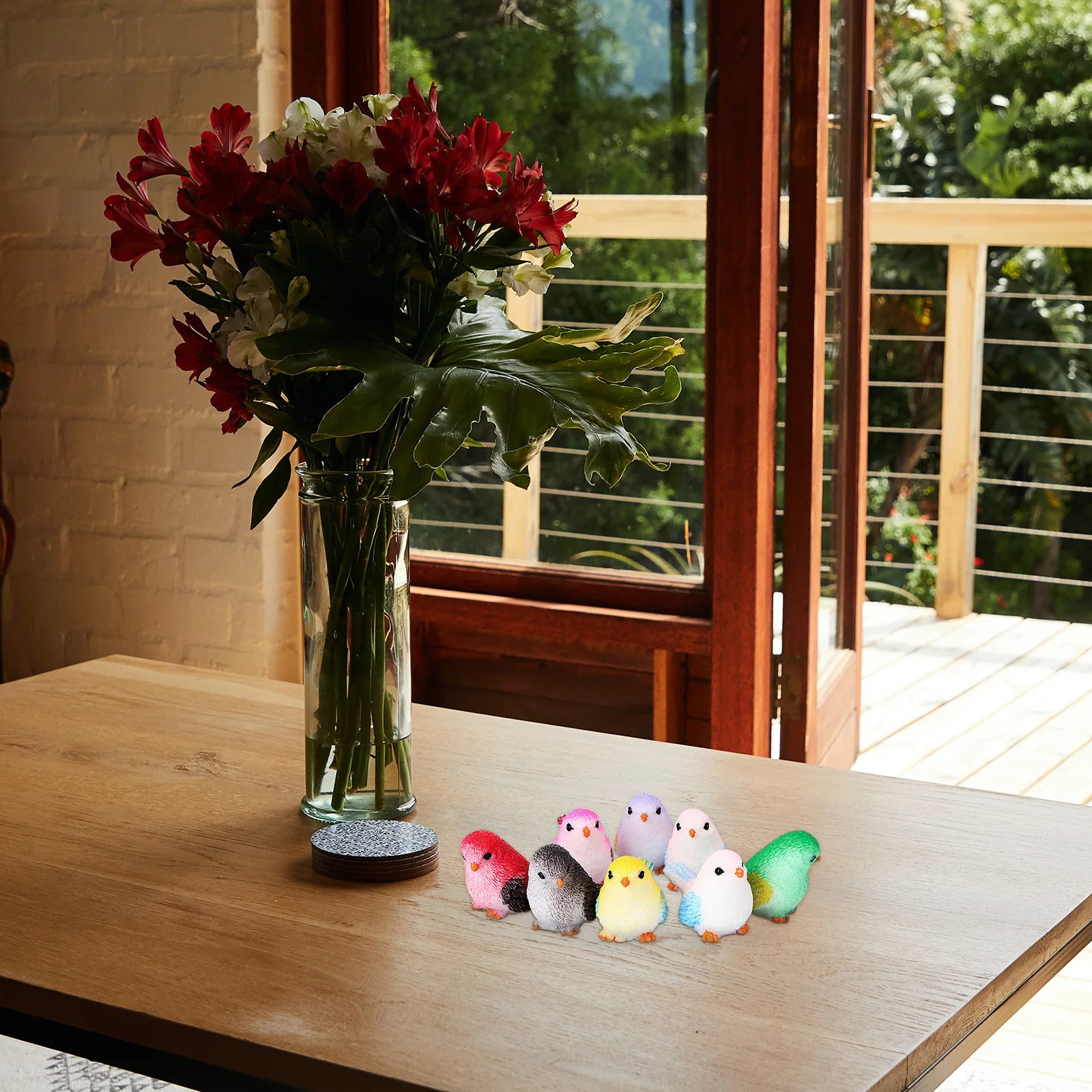 

8Pcs Resin Crafts Bird Shaped Desktop Decor Cute Design Home Office Living Room Micro Landscape Adornment Tabletop Ornament