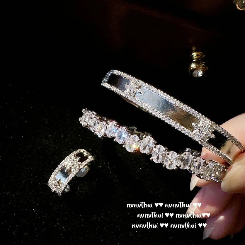 ZLIDIN Vine  mermaid tears meteor jewel bracelet Star river bright arc star armante zircon ring combination