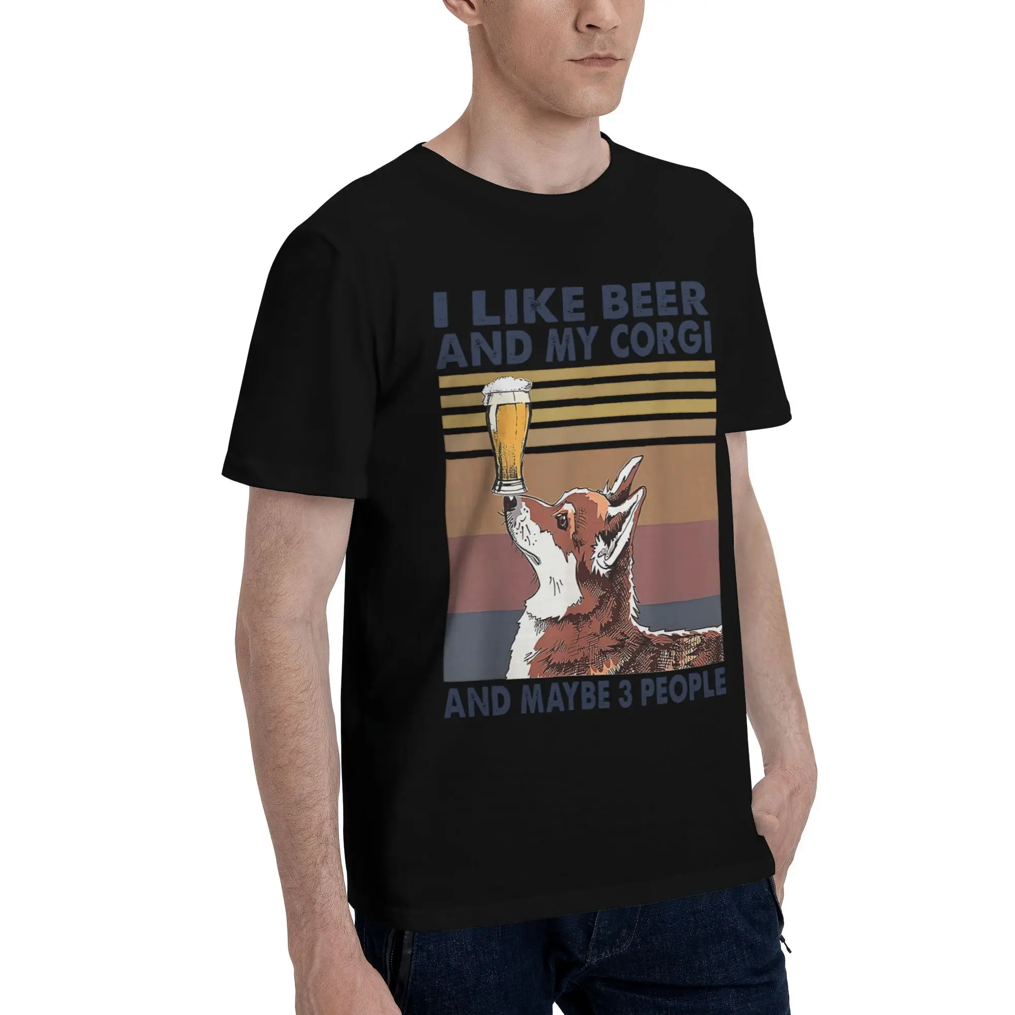 New 2025 yaer Corgi, Beer and Selective Affection  t shirt men sleeve shirt