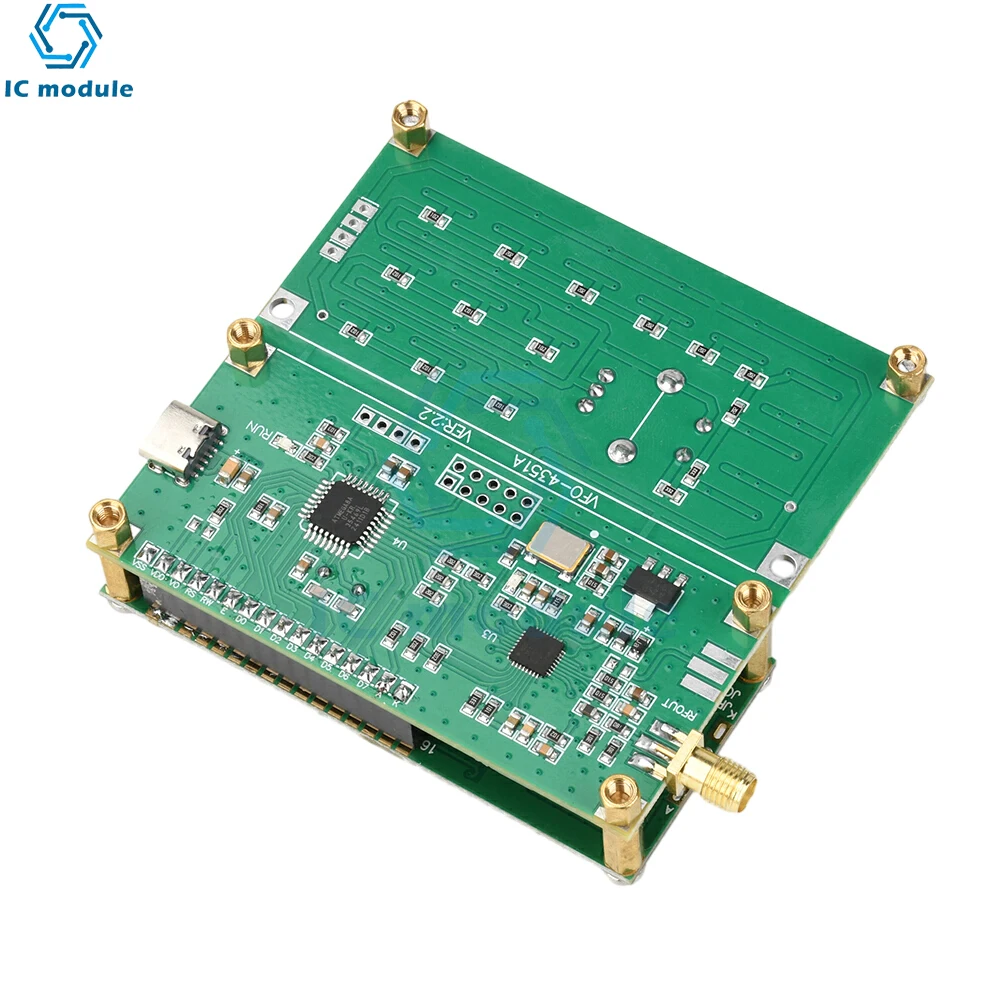 ADF4351 RF Signal Generator Module 35MHz-4400MHz Digital LCD Display DC 4.5V-5.5V Type-C Signal Source Module for Electronics