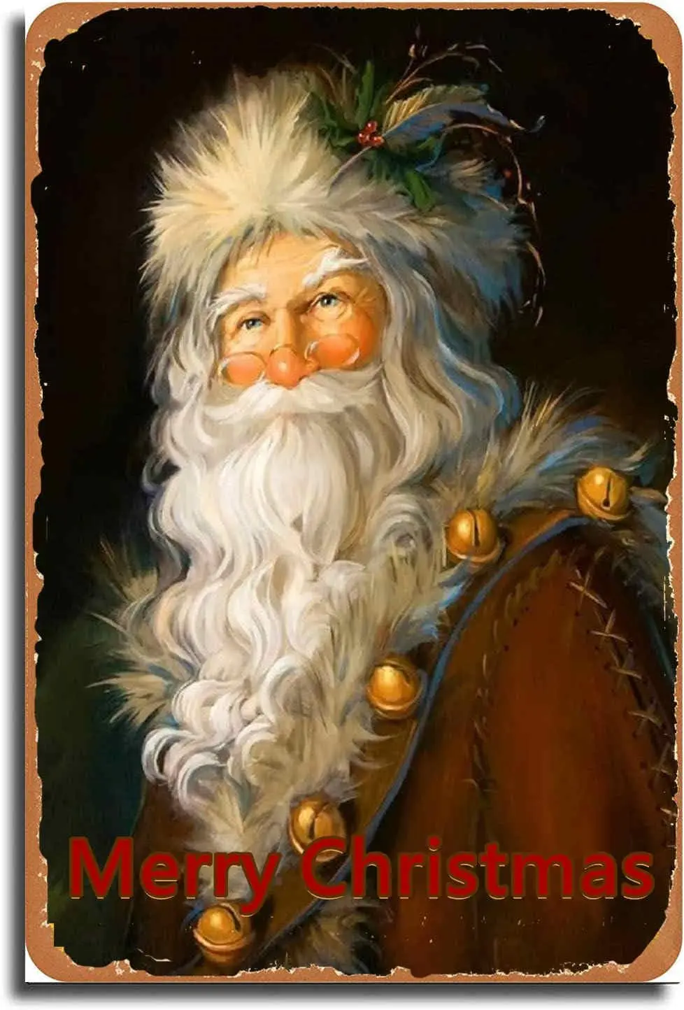Vintage Santa Claus Merry Christmas Aluminium Metal Tin Sign 8x12 Inch Home Poster Bar Pub Decor sign